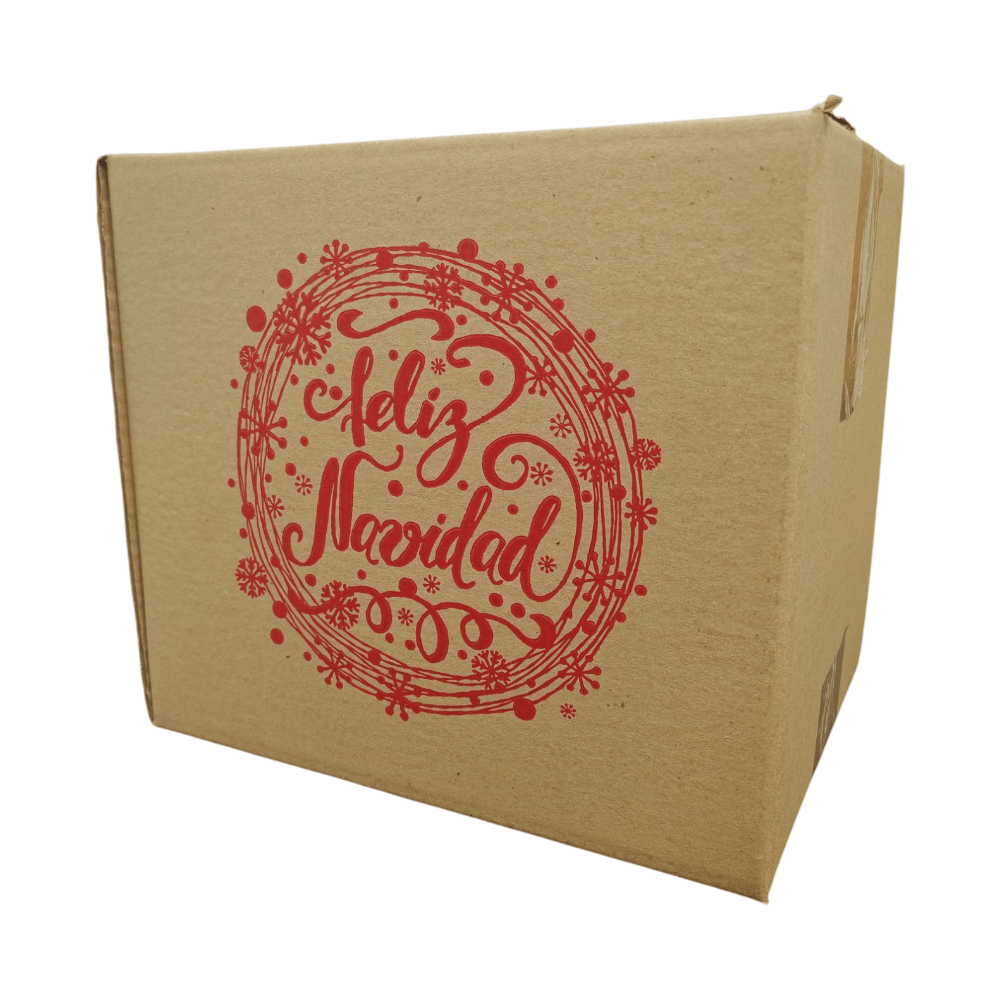 Caja-navidad20260.png Caja Pisquera Navideña Kraft 310x230x310 mm - Regalo, mercaderia, empresas, aguinaldo - Imagen 1